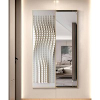 80*150 Cm Gorgeous Mirrior Art Painting 3D White